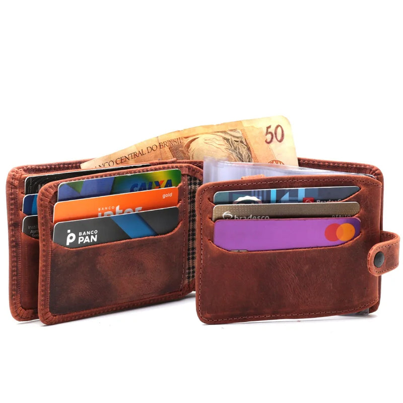 Carteira Masculina Couro Vintage Luxo